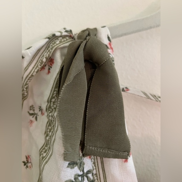 Reformation Green Pink Floral Mini Dress Puff Sleeves - Picture 3 of 4